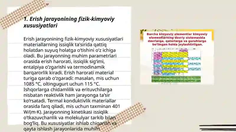 Erishning tiklash jarayoni bilan davrining fizik-kimyoviy tavsiflari 3