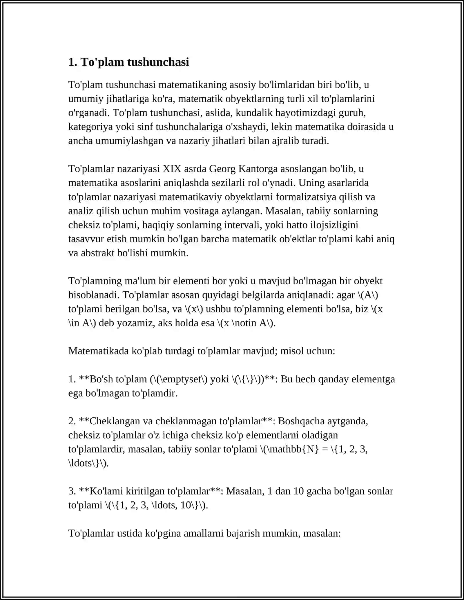 TOʻPLAMLAR VA ULAR USTIDA AMALLAR 3