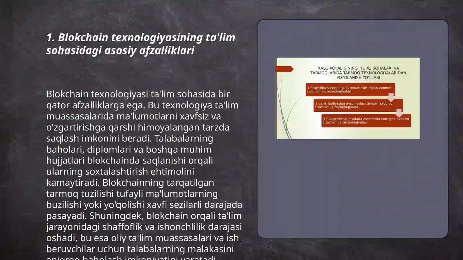 Blokchain texnologiyalaridan foydalanish 3