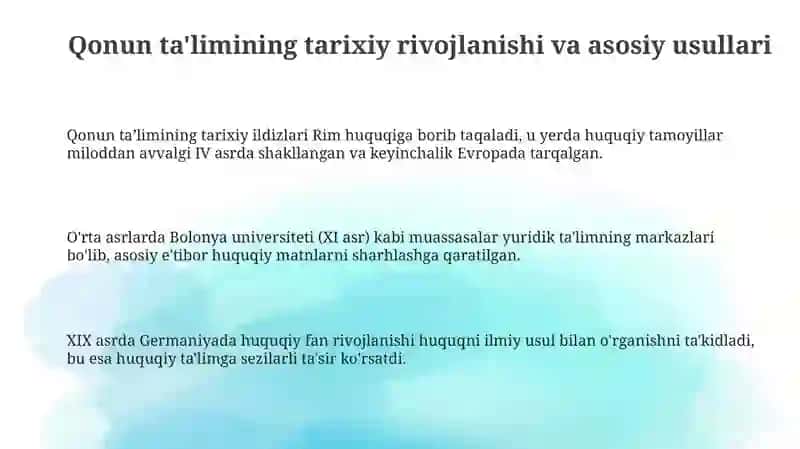 Huquq oʼqitishning koʼrsatmali metodlari 3