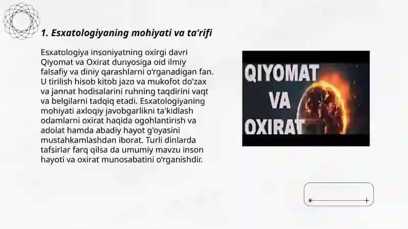 Esxatologiyaning mohiyati; Qiyomat va Oxirat dunyosi 3