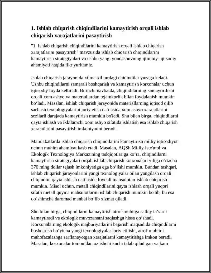 ISHLAB CHIQARISH CHIQINDILARINI KAMAYTIRISHNING IQTISODIY AHAMIYATI 3