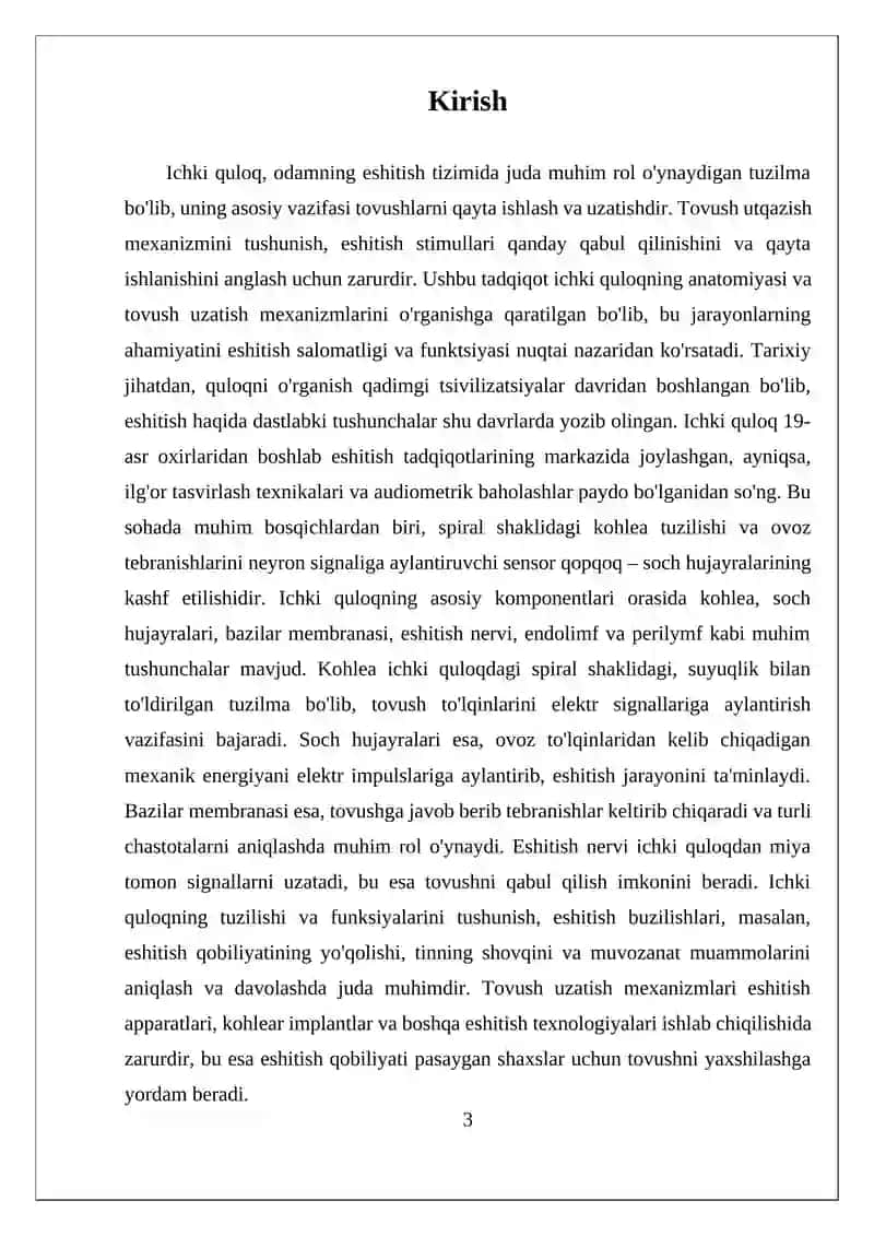 Ichki quloq tuzilishi. Tovush utqazish mexanizimi 3