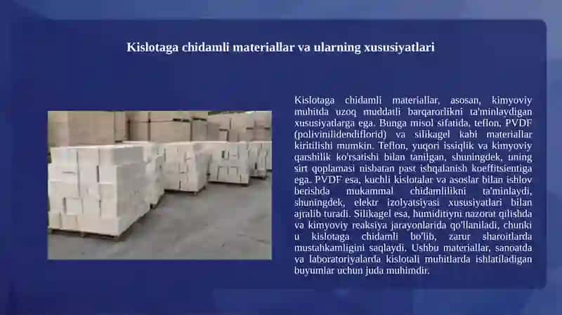 Kislotaga chidamli kerakli buyumlar. 3