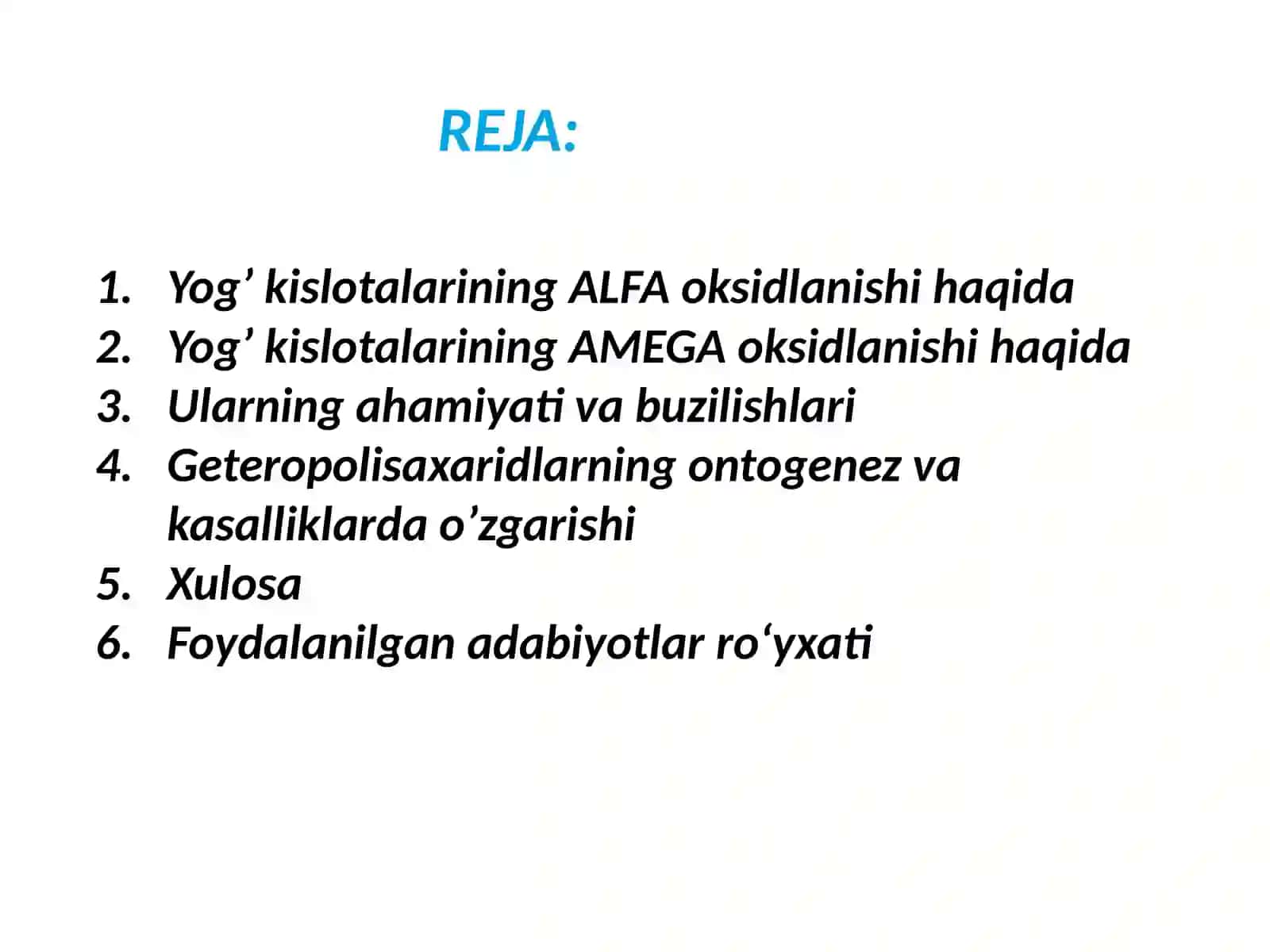 Yogʼ kislotalarining alfa va amega oksidlanishi 3