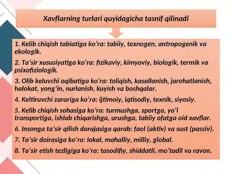 Hayot faoliyati xavfsizligini tahlil qilish 3