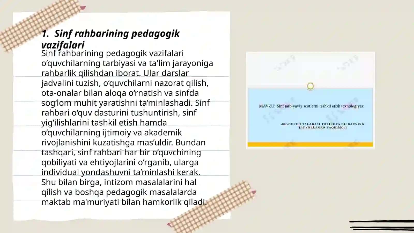 Sinf rahbarining tarbiyaviy ishi 3