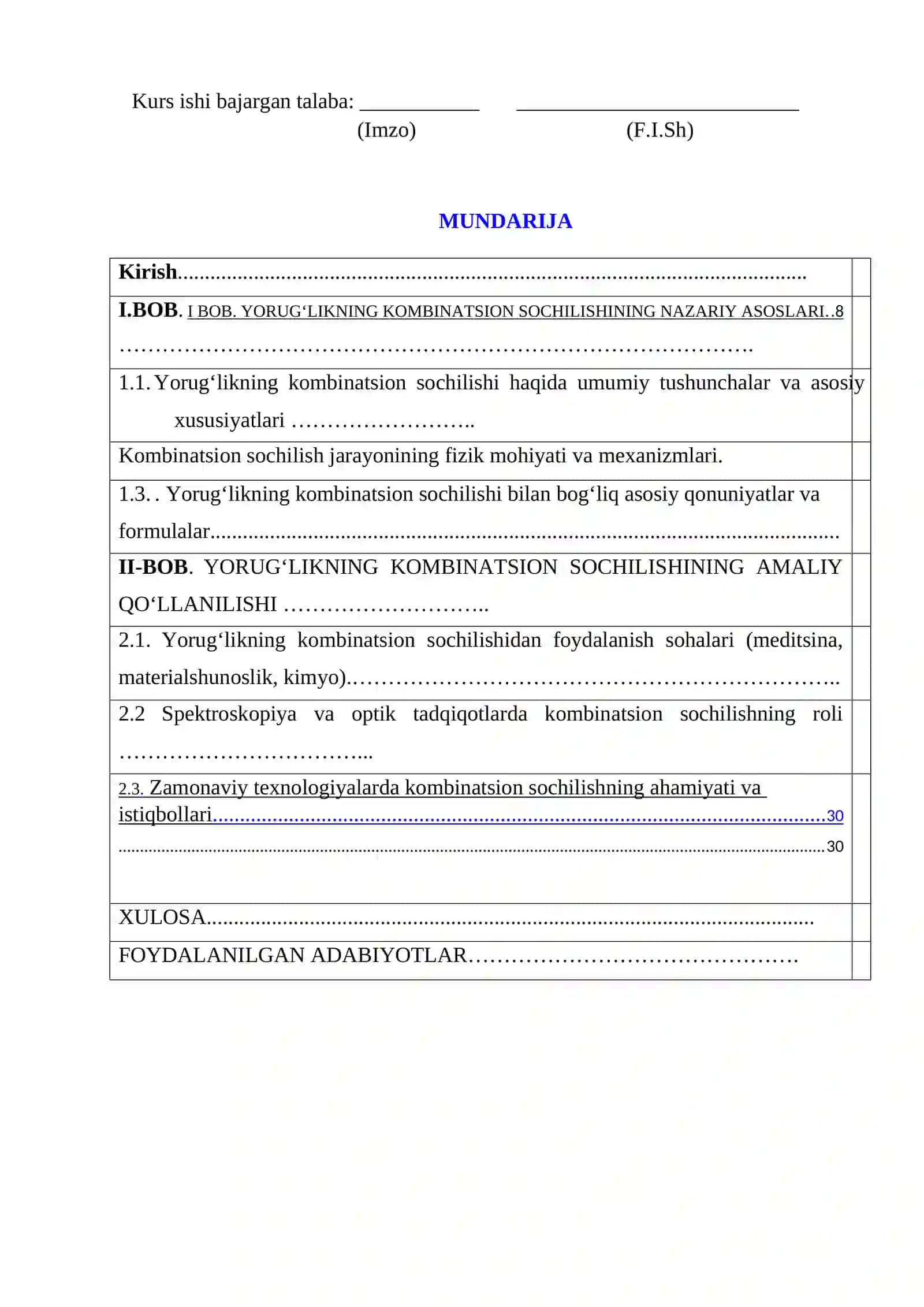 YORUG‘LIKNING KOMBINATSION SOCHILISHI VA UNING QO‘LLANISHI 3