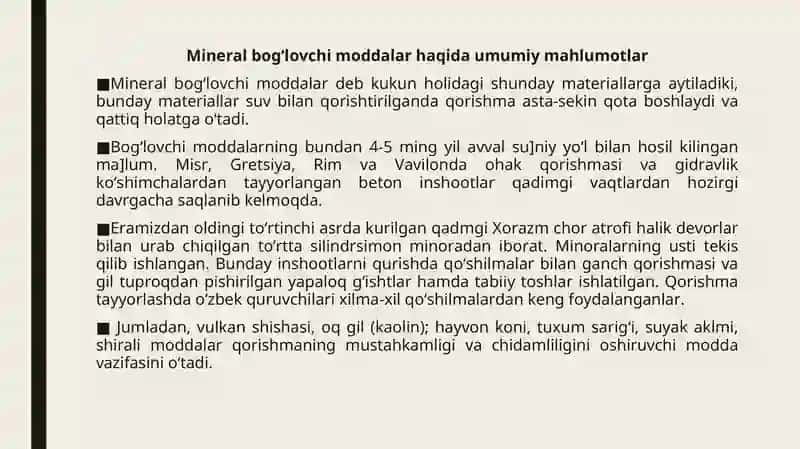 Qurilish materiallari va buyumlari 3
