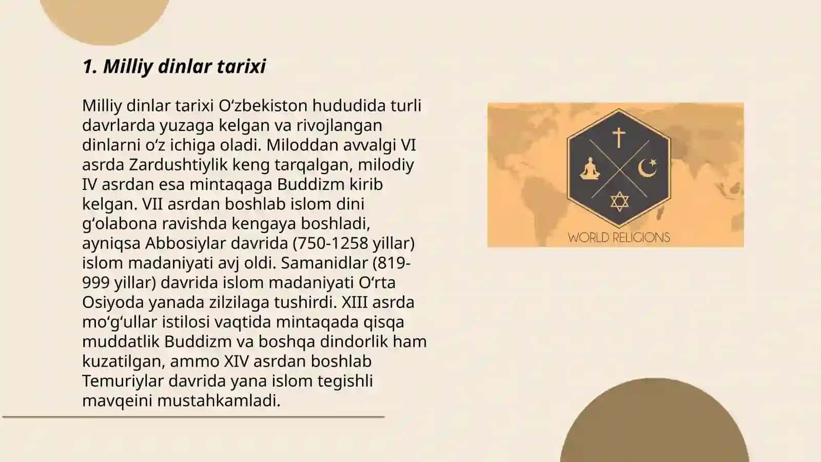 Milliy dinlar 3
