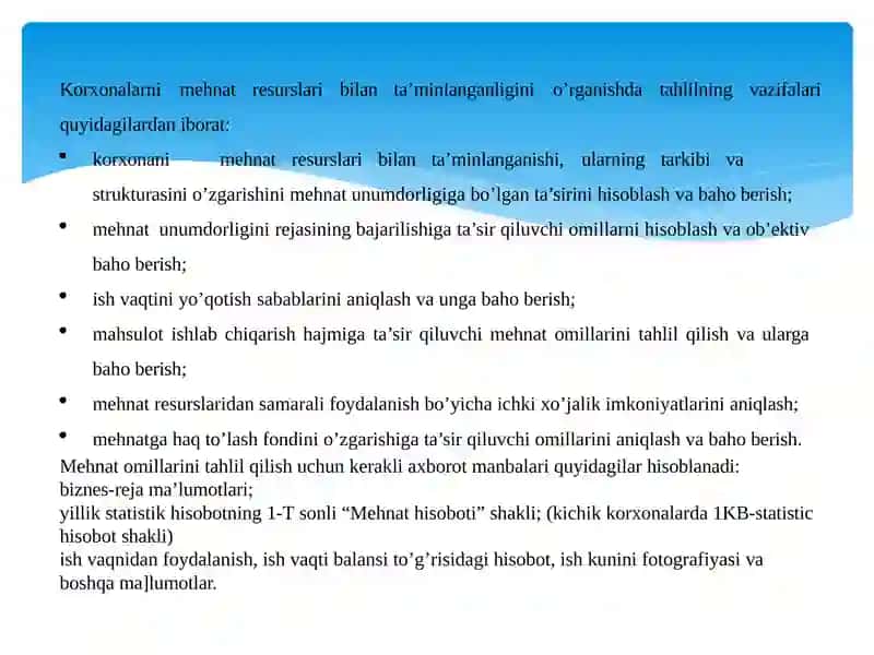 Mehnatresurslar bilan ta’minlanganlik va mehnat unumdorligi 3