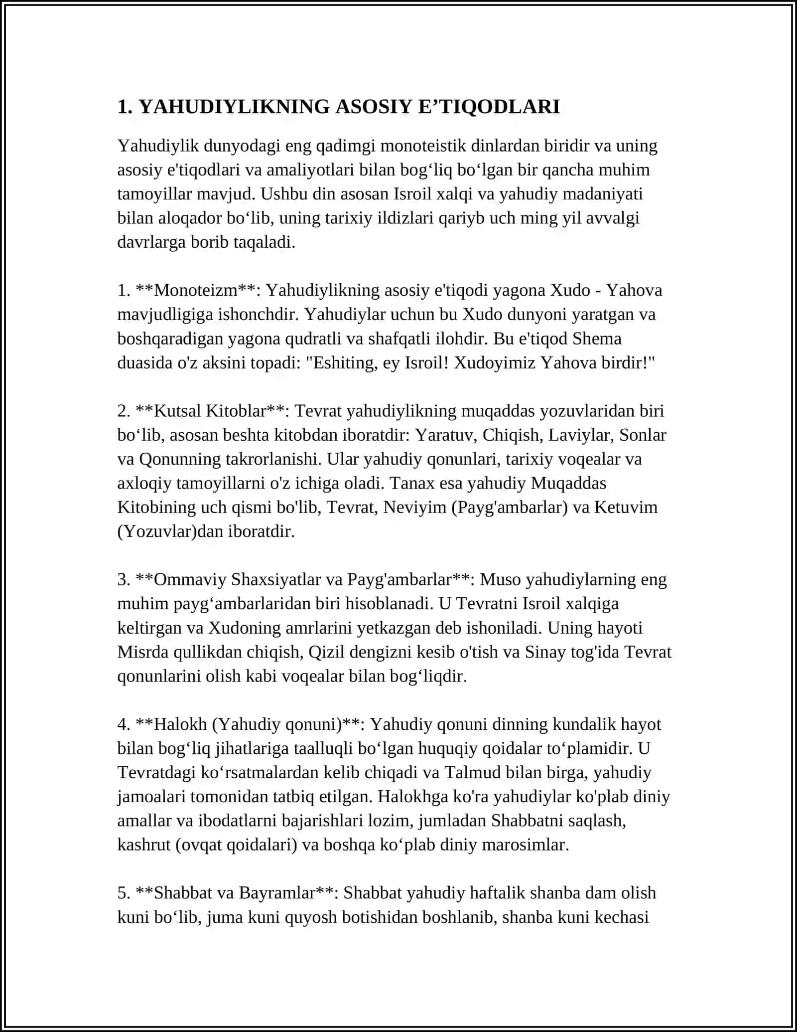 YAHUDIYLIK TAʼLIMOTI ANʼANALARI VA MAROSIMLAR 3