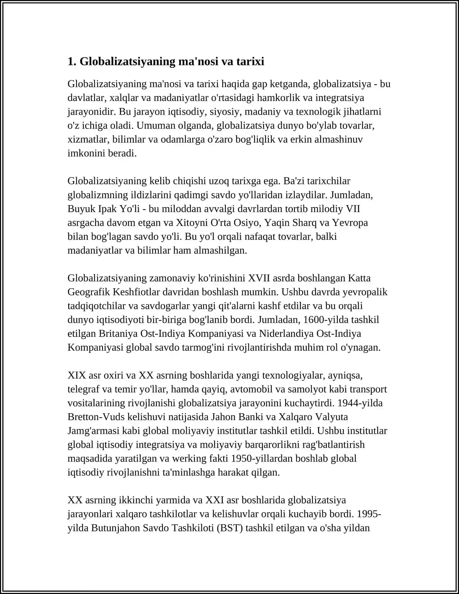 GLABALIZATSIYA VA UNING IQTISODIY-SALSIAL TASIRI 3