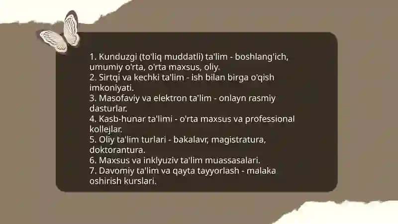 Taʼlimni tashkil etish shakllari va turlari 3