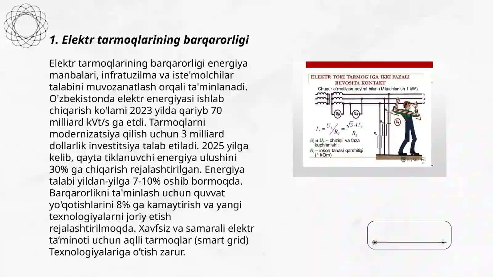 Elektr taminoti tizimininig ishonchliligini hisoblash usuli 3