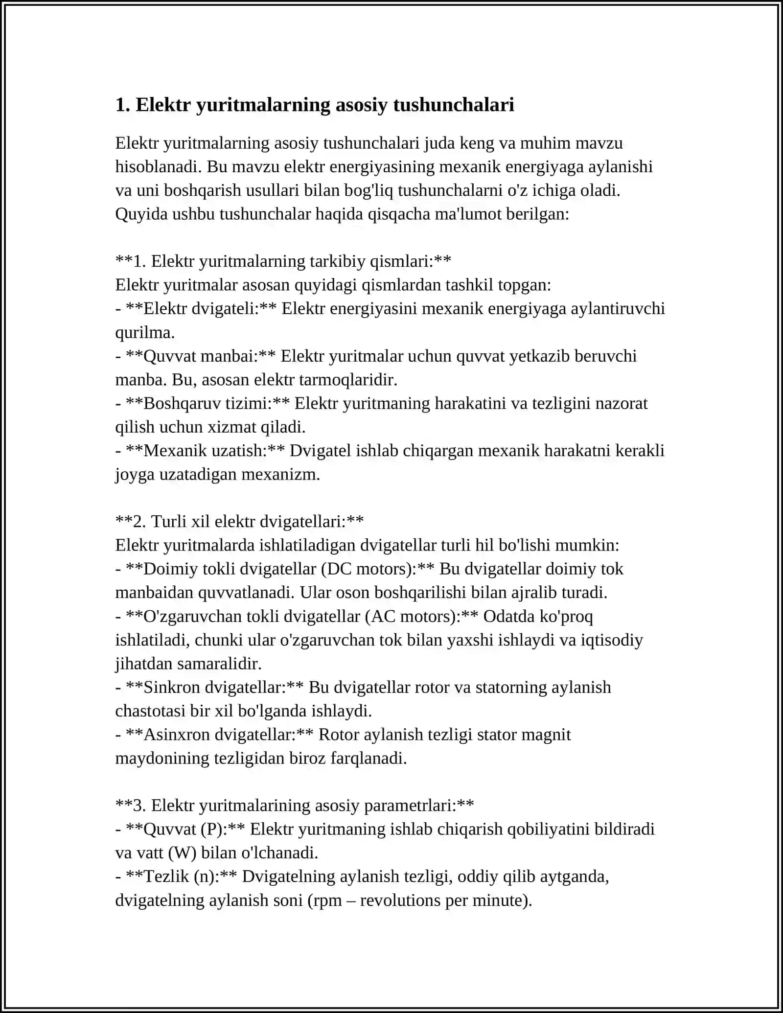 ELEKTR YURITMALARINING MEXANIK XARAKTERISTIKASI 3