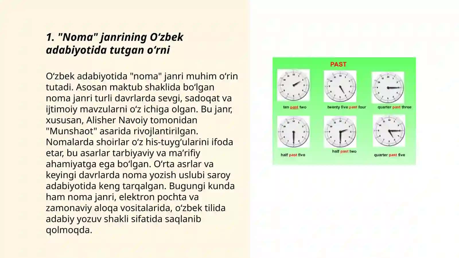 Oʻzbek adabiyoti va fors adabiyotida yaratilgan " noma" janriga tegishli asarlarni qiyoslash 3