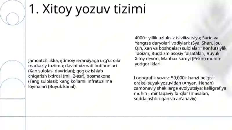 Xitoy sivilizatsiyasining o'ziga xos xususiyatlari 3
