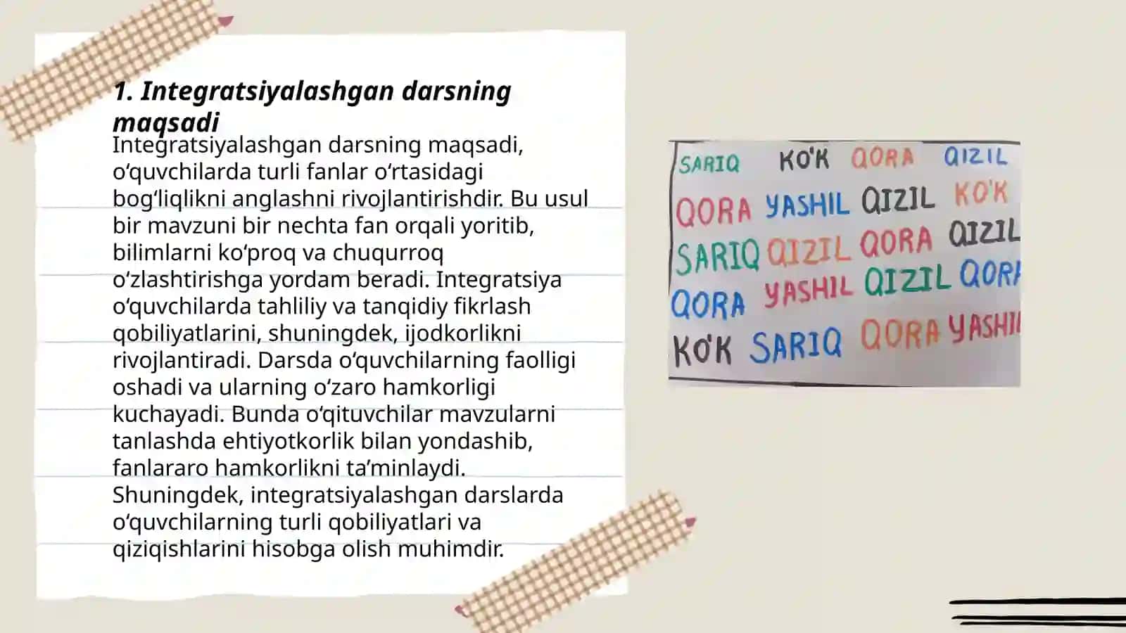 Integratsiyalashgan darsning turlari 3