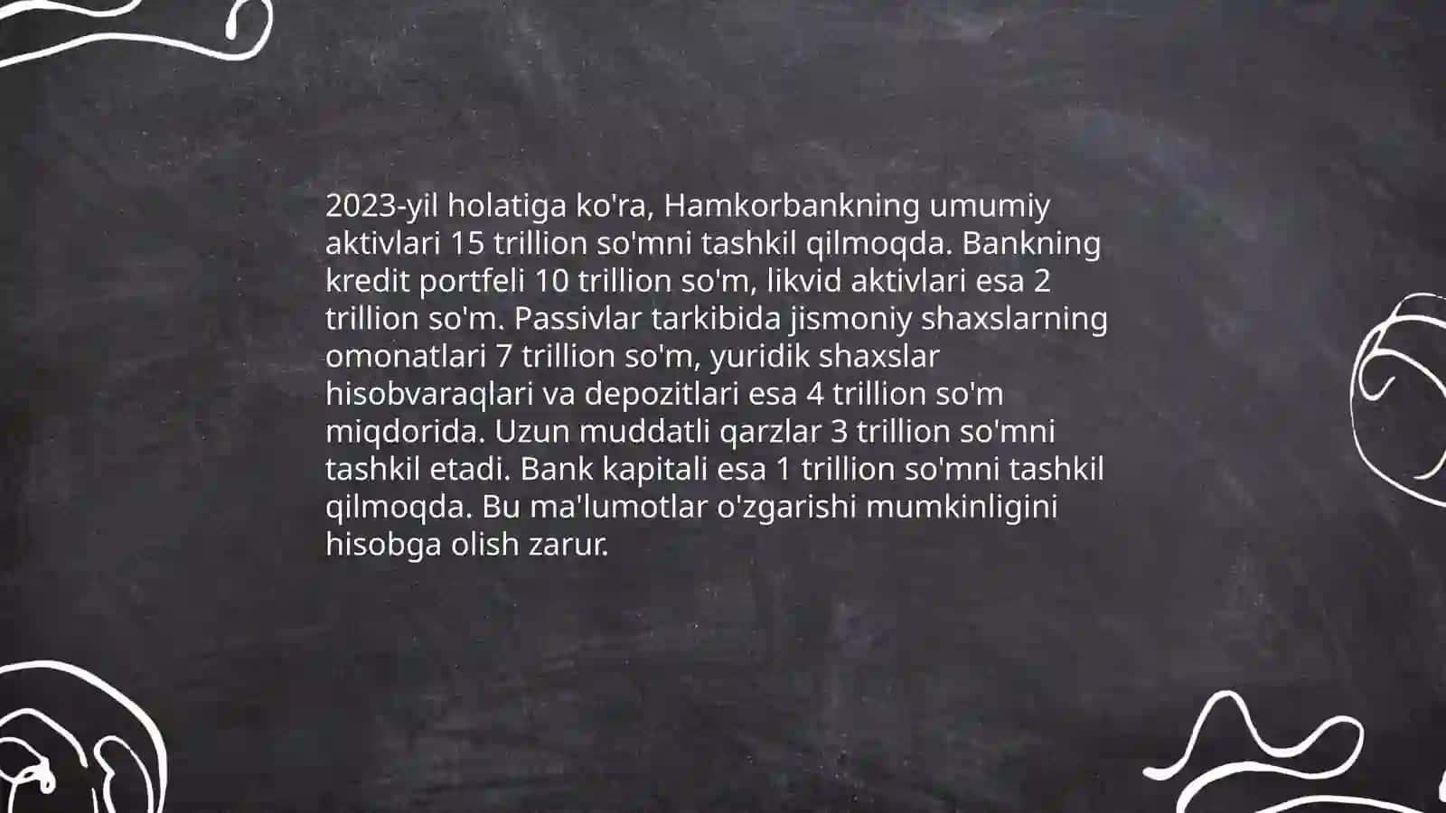 Hamkorbankning moliyaviy ko'rsatkichlarini tahlil qilish 3