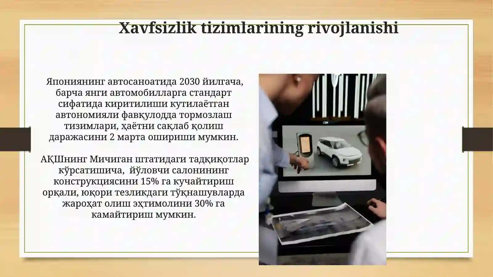 Avtomobillarning kuzovi kabina va platformasini koʻrinishinirivojlantirishistiqbollari 3