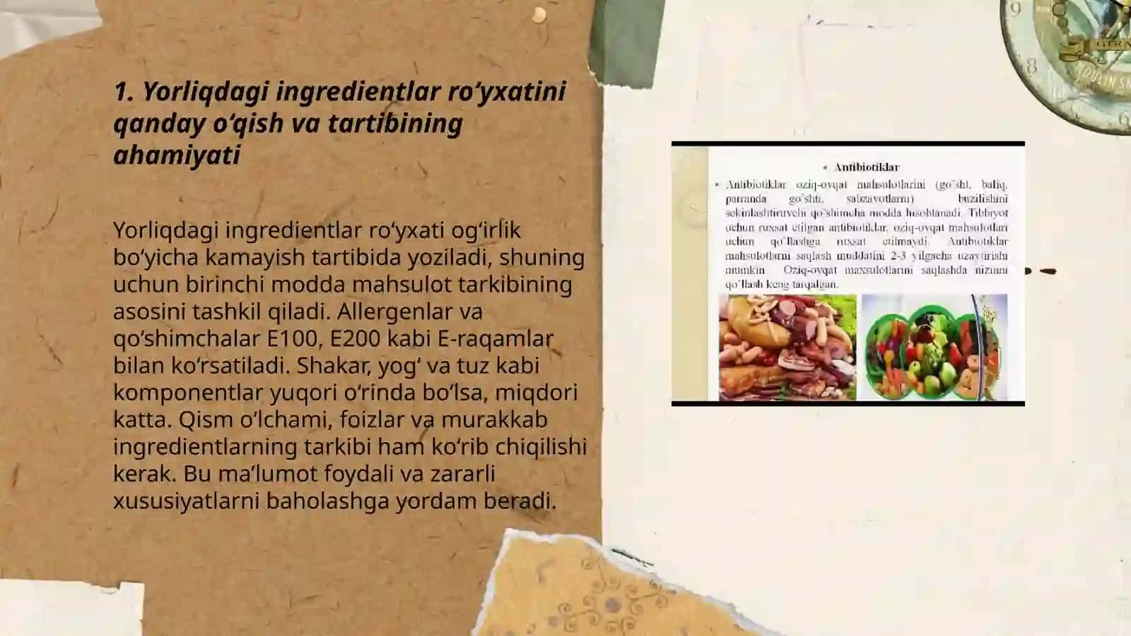 Oziq-ovqat mahsulotlarining tarkibi, foydali va zararli xususiyatlarini yorliqlari orqali o‘rganish 3