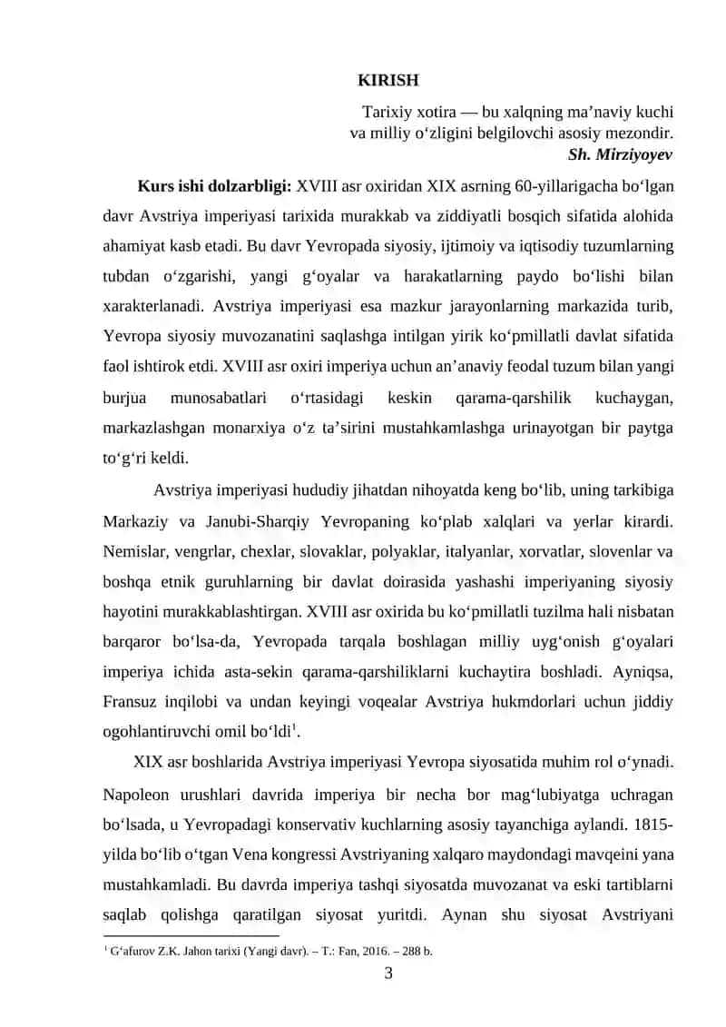 XVIII asr oxiridan XIX asr 60-yillarigacha Avstriya imperiyasi 3