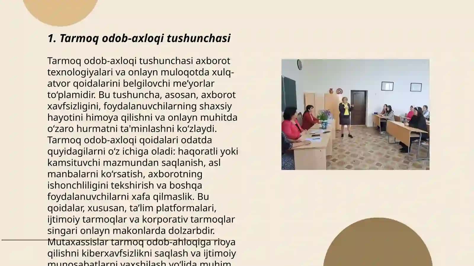Tarmoq odob axloqi mavzusida 3