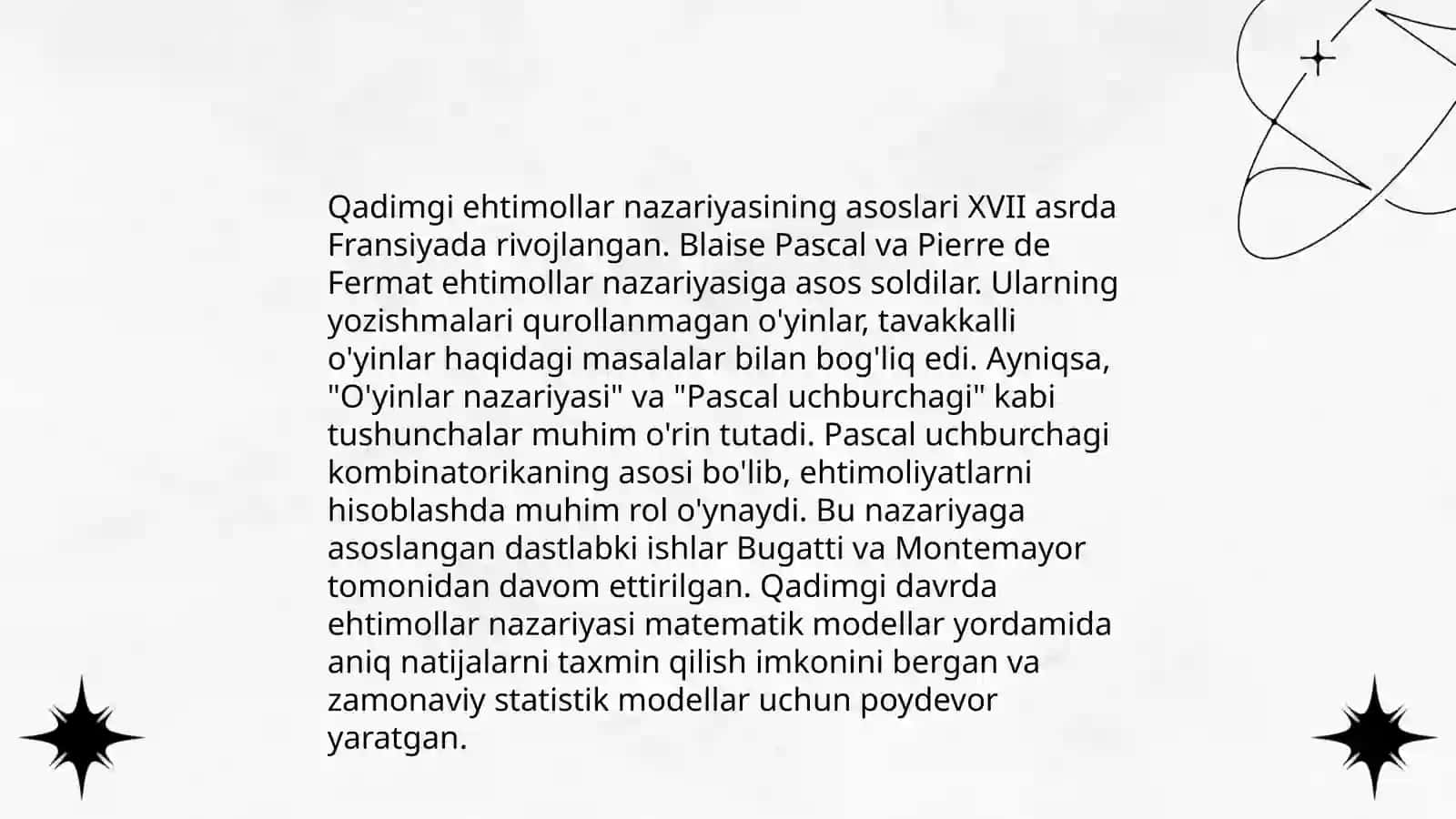 Ehtimollar nazariyasi rivojlanishining qisqacha tarixi.Elementar hodisalar va hodisalar 3