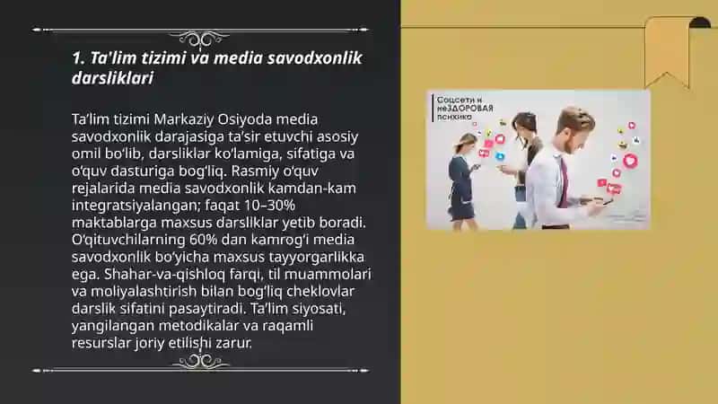 Ta'lim tizimi va media savodxonlik darsliklari 3