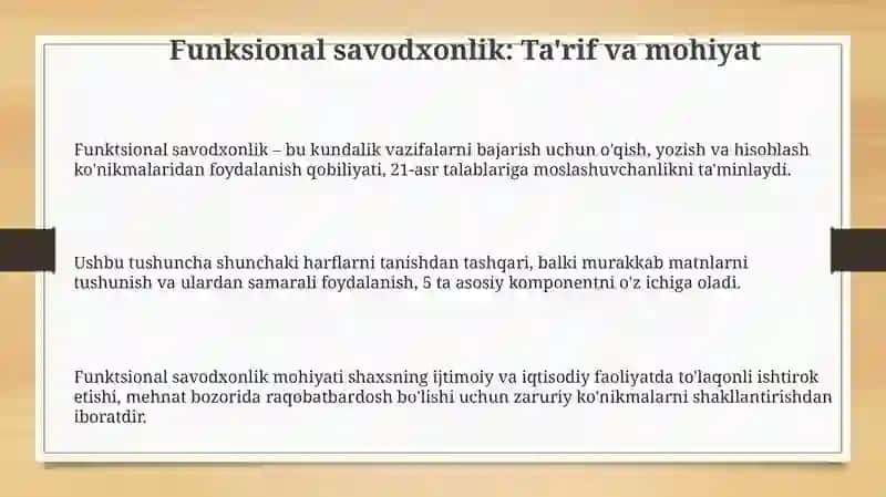 Funktsional savodxonlik tushunchasi va uning PISA kontekstida 3