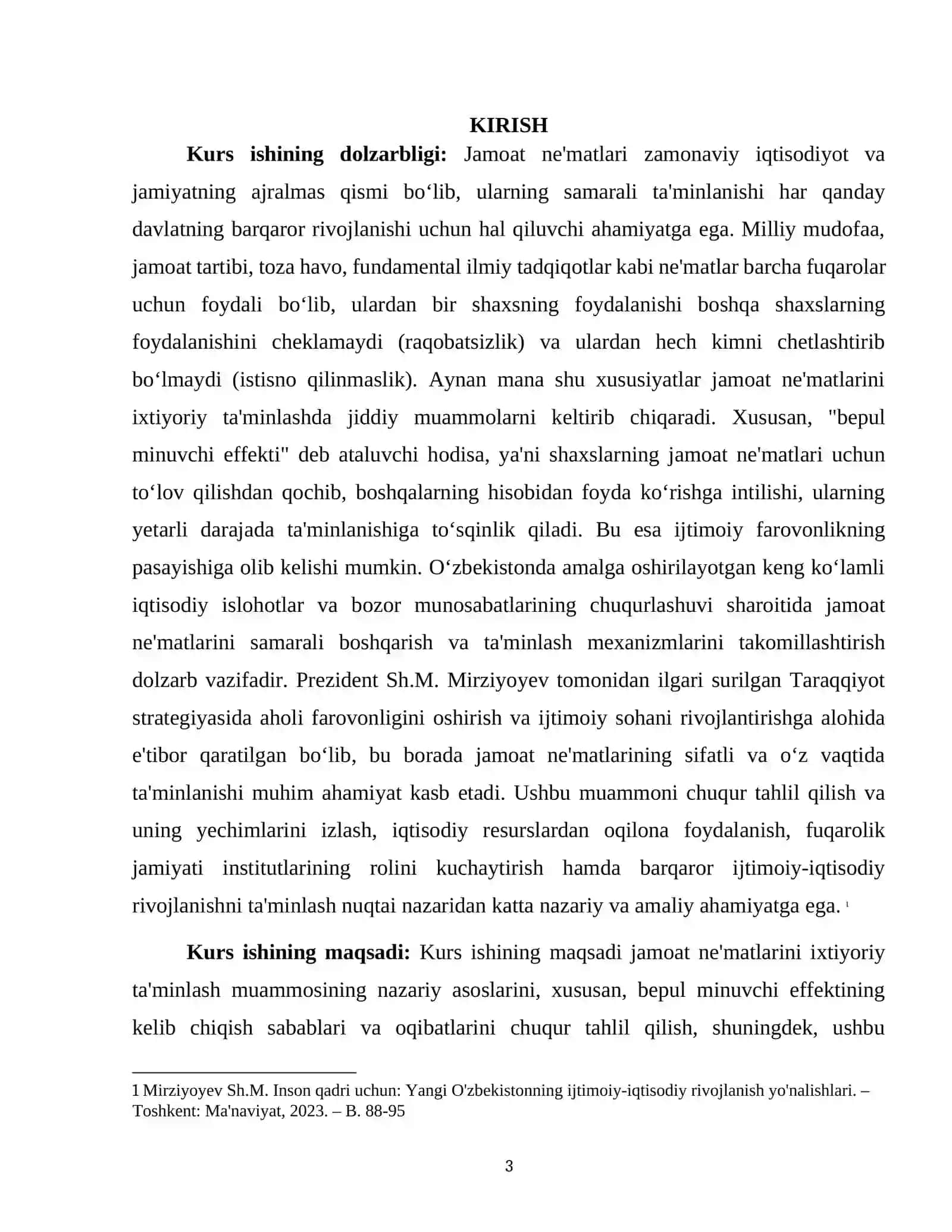 "JAMOAT NE'MATLARINI IXTIYORIY TA'MINLASH MUAMMOSI VA BEPUL MINUVCHI EFFEKTI" 3