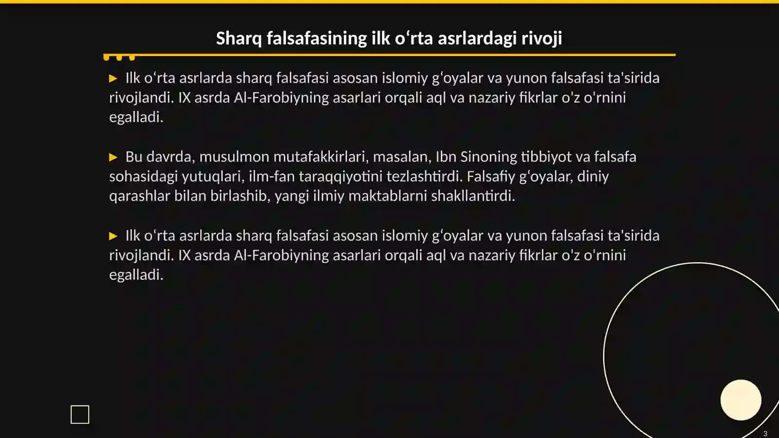 Ilk oʻrta asr sharq falsafasi va uygʻonish davri 3