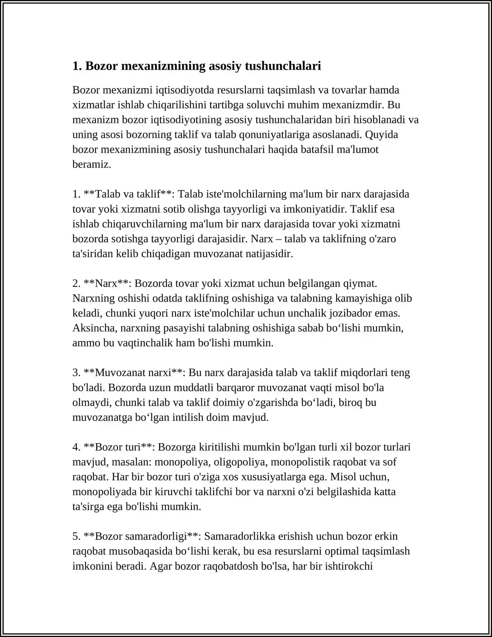 BOZOR MEXANIZMI VA UNING TARKIBIY QISMLARINING IQTISODIY NAZARIY TAVSIFI 3
