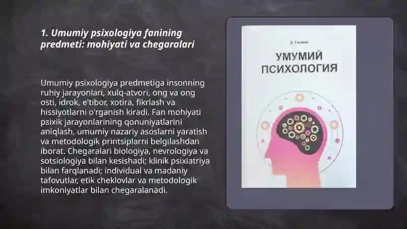 Umumiy psixologiya fanining pridmidi maqsadi va vazifalari 3