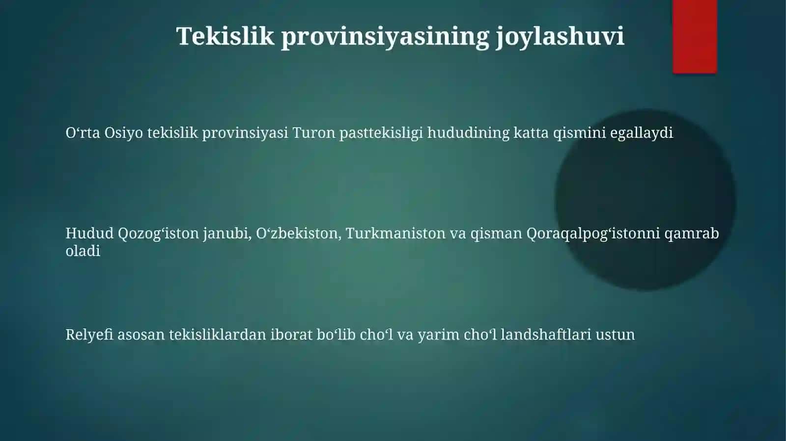 O‘rta Osiyo Tekislik provinsiyasining iqlim sharoiti va ichki suvlari 3