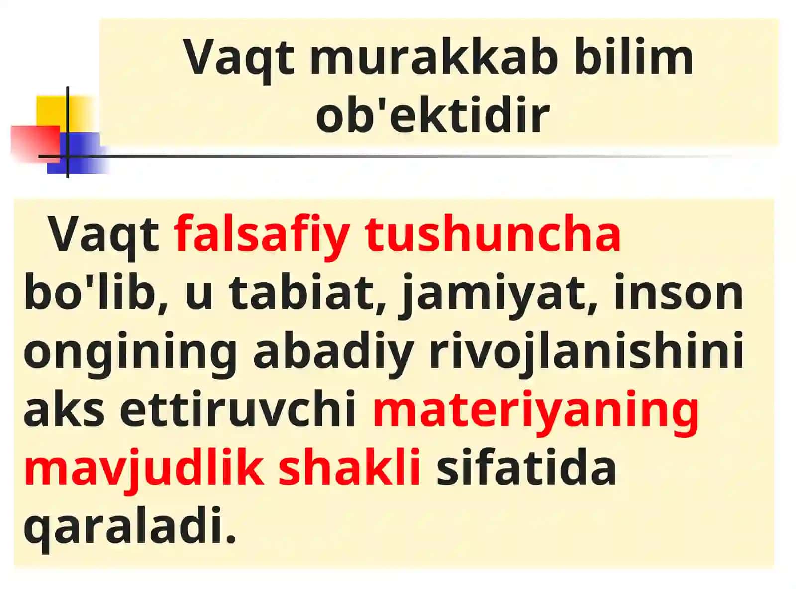 Vaqt tasavvurlarini shakllantirish 3