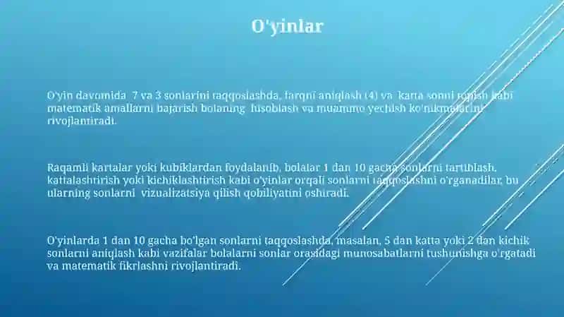 O'nlik ichida sonlarni taqqoslash 3