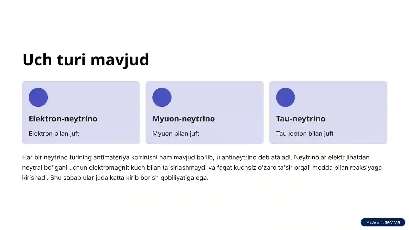 Neytrinolar va Myuonlarning Modda bilan o’zaro ta’siri 3