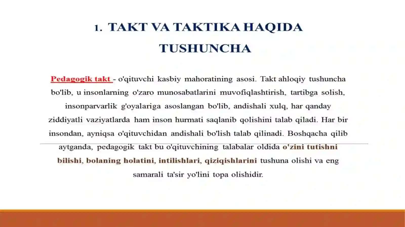Pedagogik taktni qoʻllash shartlari 3