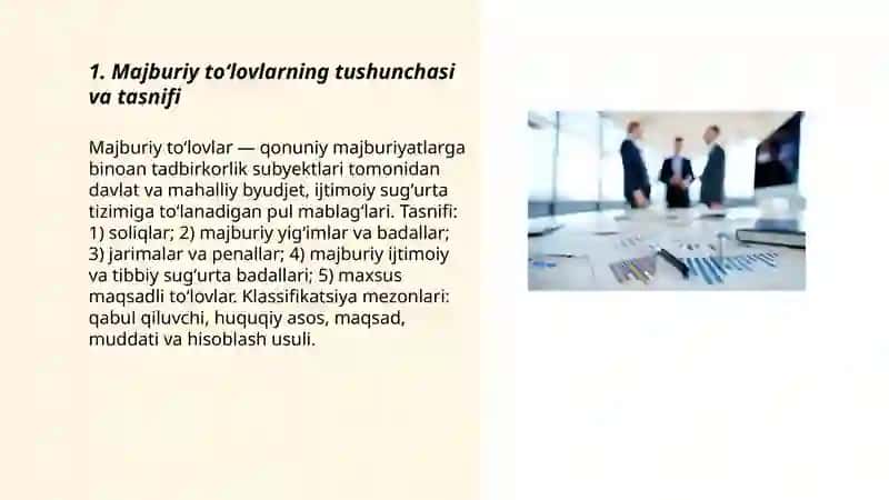 Biznesda majburiy toʻlovlar hisobining oʻziga xos xususiyatlari 3