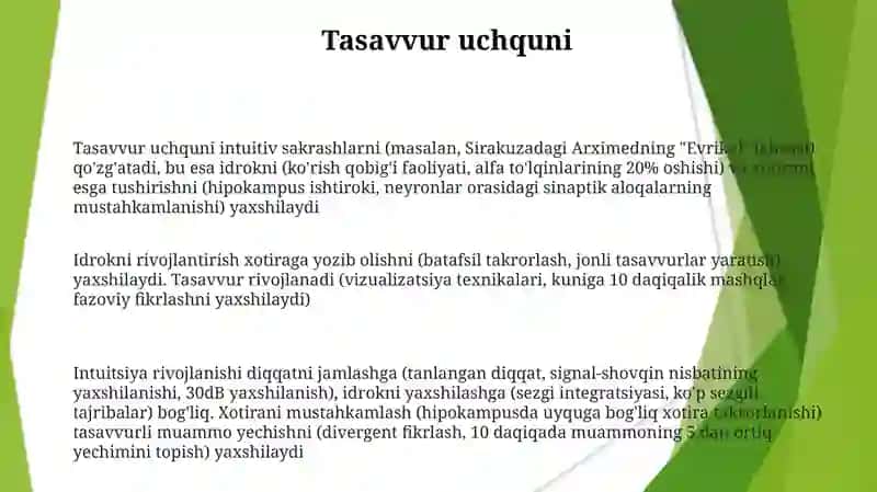 Sezgi idrok xotira xayol tafakkur diqqat va nutqning rivojlanishi 3