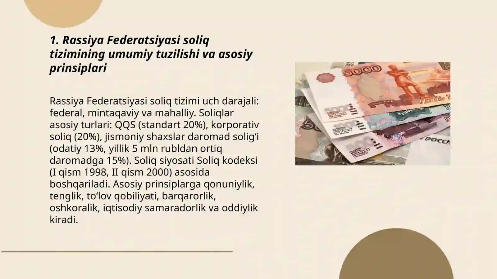 Rassiya Federatsiyasi Soliq tizimining tuzilishi 3