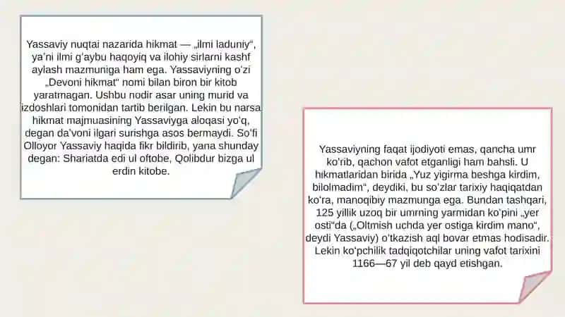 Ahmad Yassaviy va Ahmad Yugnakiy hayoti va ijodining manbalari 3