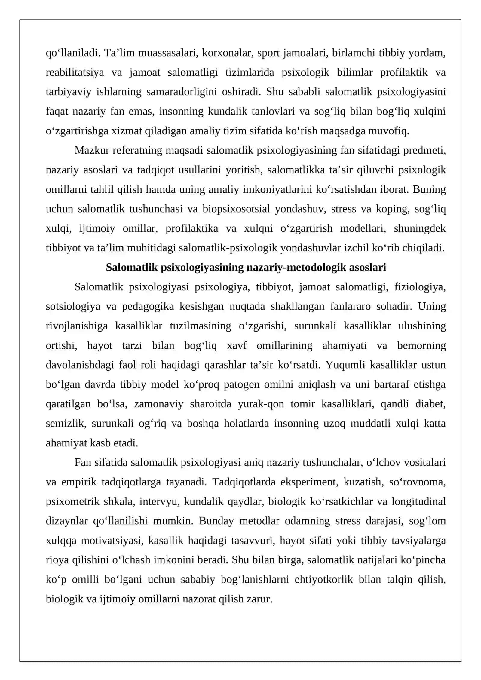 Salomatlik psixologiyasi: fan hamda amaliyot sifatida 3