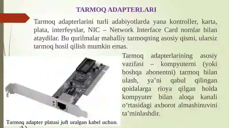 KOMPYUTER TARMOQLARINING APARAT TAMINOTI 3