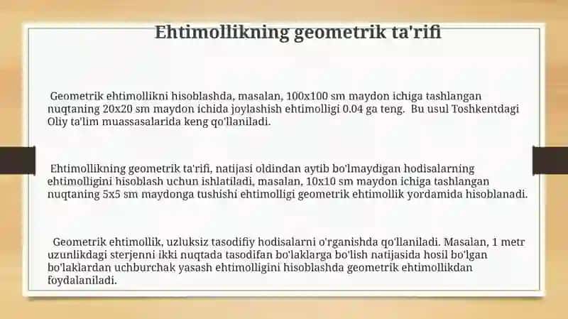 Ehtimollar nazariyasining asosiy tushunchalari 3