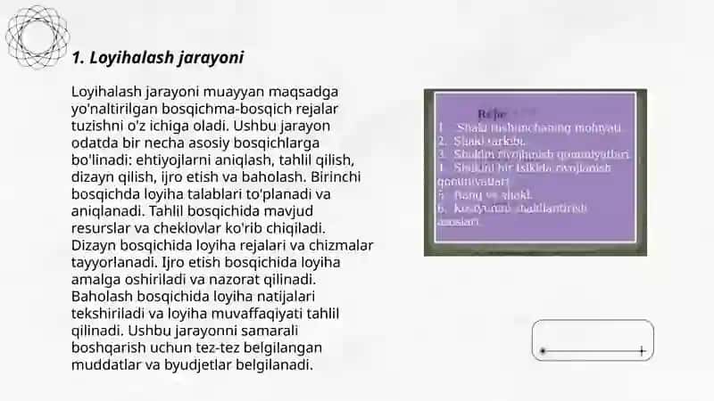 Loyihalash va modellashtirish badiiy qurish yasash 3