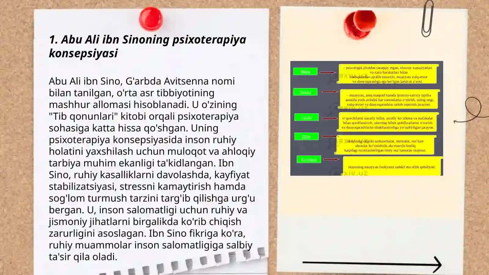 Psixoterapevtik davolash usullari Abu Ali ibn Sinoning psixoterapevtik usul bilan davolash borasidagi fikrlari 3