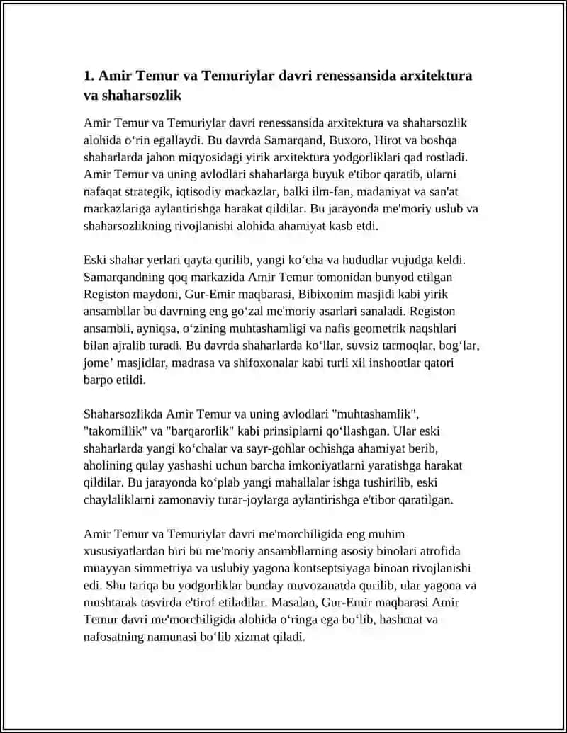 AMIR TEMUR VA TEMURIYLAR DAVRI RENESSANSI 3